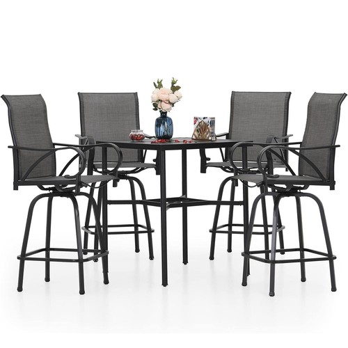 Patio bar table chair set - set, of